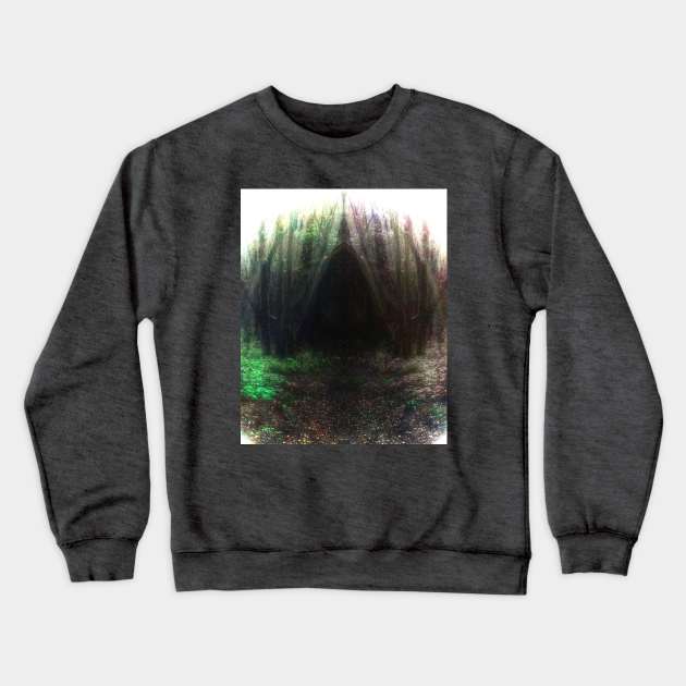 Special processing. Trail to the dark forest, where monster live. Green and violet. White borders. Crewneck Sweatshirt by 234TeeUser234